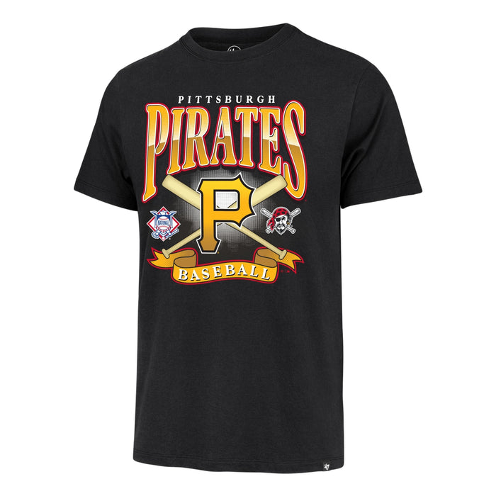 47 Brand Apparel MLB Adult Pittsburgh Pirates '47 Navy Chrometown Cross Bats Franklin T-Shirt - Men's