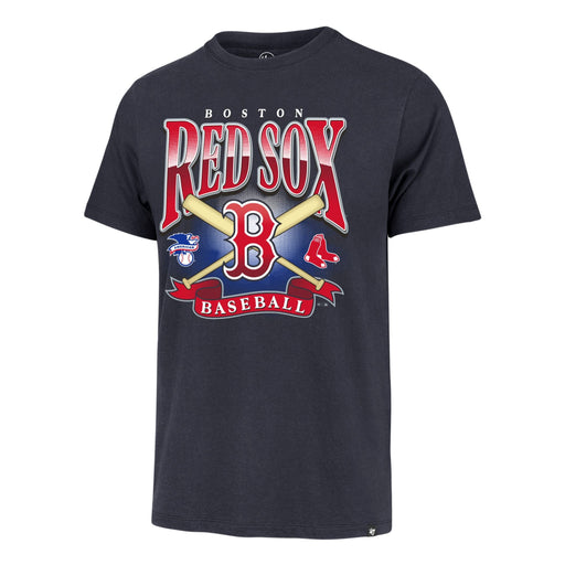 47 Brand Apparel MLB Adult Red Sox '47 Navy Chrometown Cross Bats Franklin T-Shirt - Men's