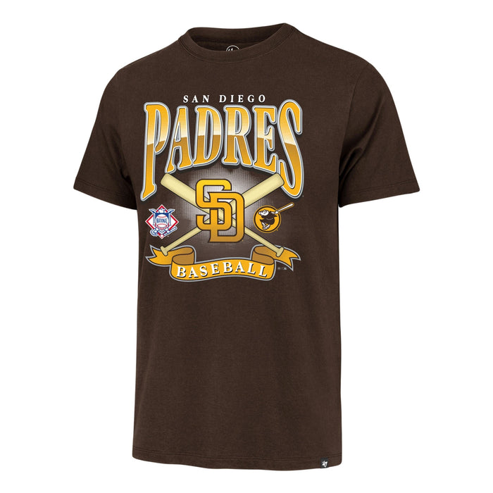 47 Brand Apparel MLB Adult San Diego Padres '47 Navy Chrometown Cross Bats Franklin T-Shirt - Men's