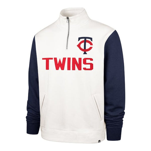 47 Brand, LLC Apparel MLB Adult Minnesota Twins '47 Brand white/ Navy Winning Streak Zip Sweatshirt - Men's