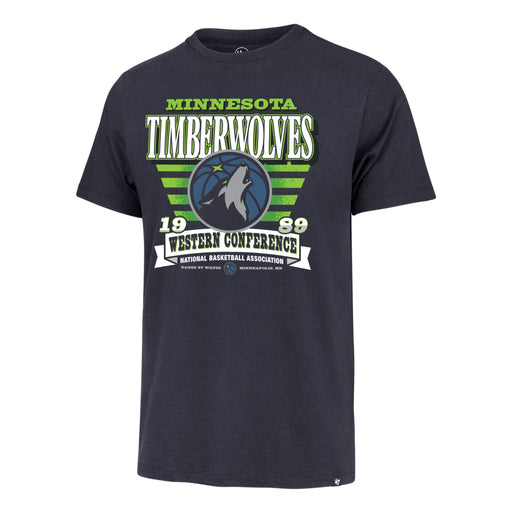 47 Brand, LLC Apparel NBA Adult Minnesota Timberwolves '47 Brand Navy Stripe Splash Franklin T Shirt - Men's