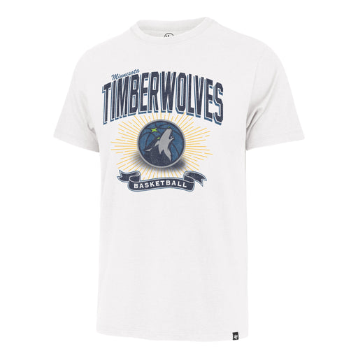 47 Brand, LLC Apparel NBA Adult Minnesota Timberwolves '47 Brand White Wash Prime Play Franklin T Shirt - Men's