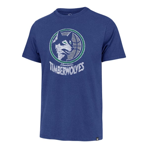 47 Brand, LLC Apparel NBA Adult Minnesota Timberwolves Blue '47 Brand Retro Logo Franklin T-Shirt - Men's