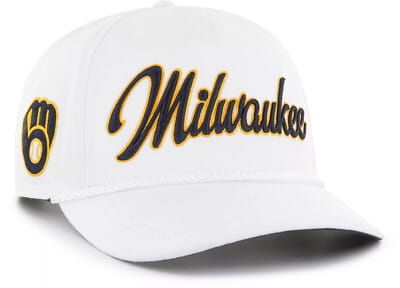 47 Brand, LLC Hats MLB ADJ / White/ Blue Adult Milwaukee Brewers '47 White Roscoe 2 Tone Hitch Adjustable Snapback Hat - Men's (Copy)