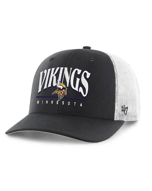 47 Brand, LLC Hats NFL ADJ / Black/White Adult Minnesota Vikings '47 Black/ White Arid Trucker Adjustable Snapback Hat - Men's