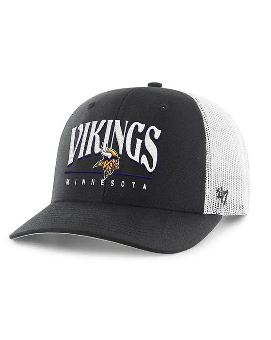 47 Brand, LLC Hats NFL ADJ / Black/White Adult Minnesota Vikings '47 Black/ White Arid Trucker Adjustable Snapback Hat - Men's