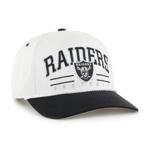 47 Brand, LLC Hats NFL ADJ / White/ Black Adult Las Vegas Raiders '47 White/Black Roscoe 2 Tone Hitch Adjustable Snapback Hat - Men's