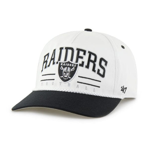 47 Brand, LLC Hats NFL ADJ / White/ Black Adult Las Vegas Raiders '47 White/Black Roscoe 2 Tone Hitch Adjustable Snapback Hat - Men's