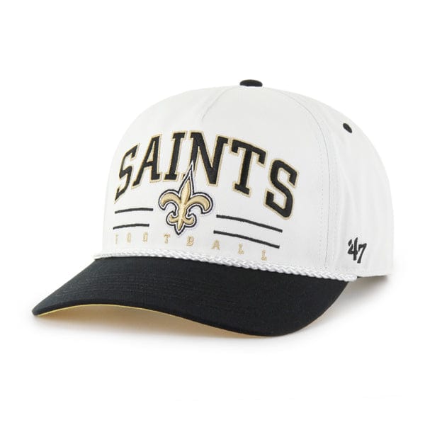 47 Brand, LLC Hats NFL ADJ / White/ Black Adult New Orleans Saints '47 White/Black Roscoe 2 Tone Hitch Adjustable Snapback Hat - Men's