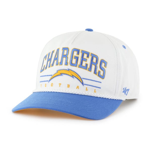 47 Brand, LLC Hats NFL ADJ / White/ Lt Blue Adult Los Angeles Chargers '47 White/Blue Roscoe 2 Tone Hitch Adjustable Snapback Hat - Men's