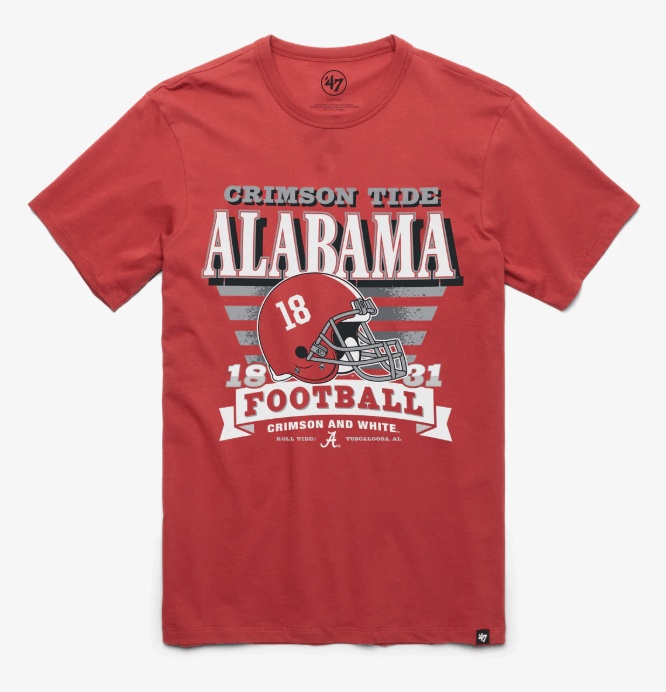 47 Brand Shirts Adult Alabama Crimson Tide '47 Crimson Stripe Splash Franklin T Shirt - Men's
