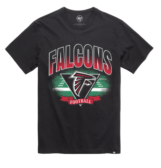Adult Atlanta Falcons '47 Brand Black Arena Fade Franklin T Shirt - Men's