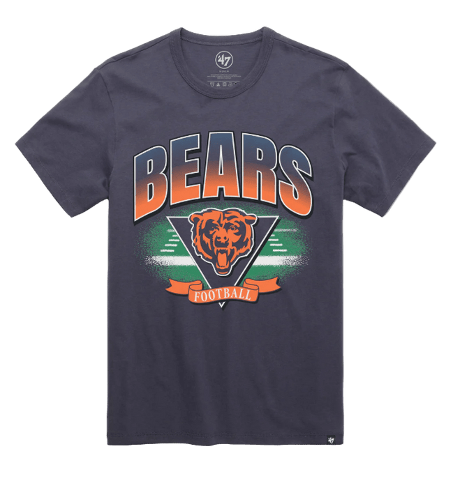 Adult Chicago Bears '47 Brand Navy Arena Fade Franklin T Shirt - Men's