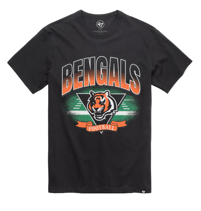 Adult Cincinnati Bengals '47 Brand Black Arena Fade Franklin T Shirt - Men's