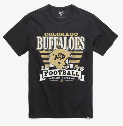 47 Brand Shirts Adult Colorado Buffaloes '47 Black Stripe Splash Franklin T Shirt - Men's