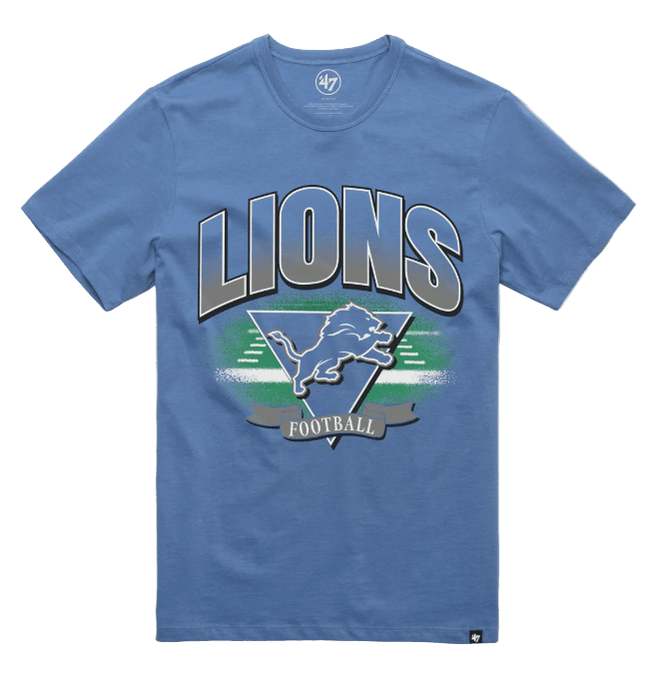Adult Detroit Lions '47 Brand Blue Arena Fade Franklin T Shirt - Men's