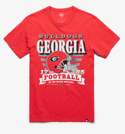 47 Brand Shirts Adult Georgia Bulldogs '47 Red Stripe Splash Franklin T Shirt - Men's