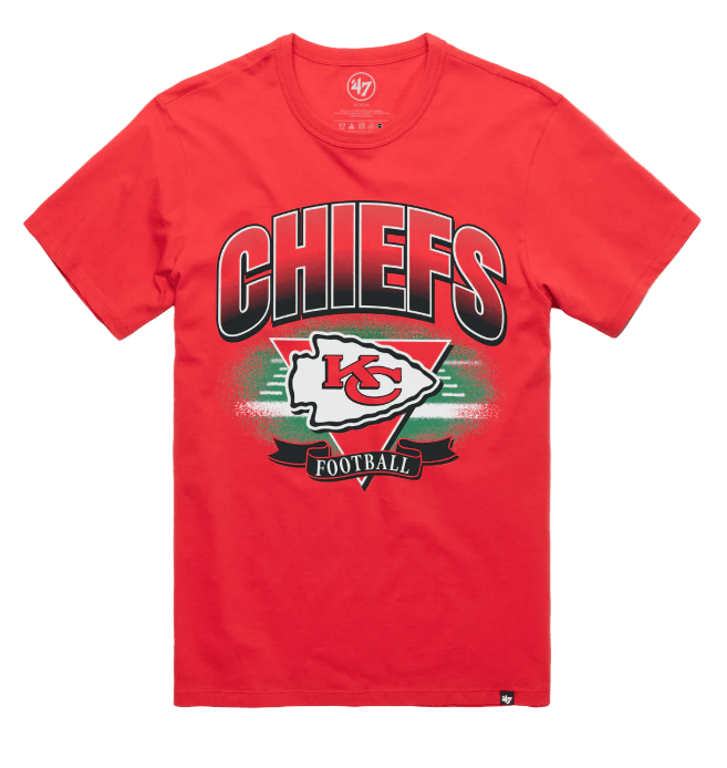 47 Brand Shirts Adult Kansas City Chiefs '47 Brand Red Arena Fade Franklin T Shirt - Men's