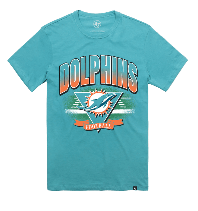 Adult Miami Dolphins '47 Brand Aqua Arena Fade Franklin T Shirt - Men's