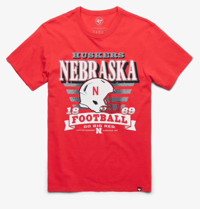 47 Brand Shirts Adult Nebraska Cornhuskers '47 Red Stripe Splash Franklin T Shirt - Men's