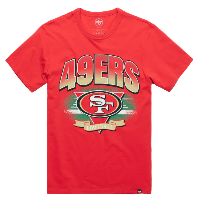Adult San Francisco 49ers '47 Brand Red Arena Fade Franklin T Shirt - Men's