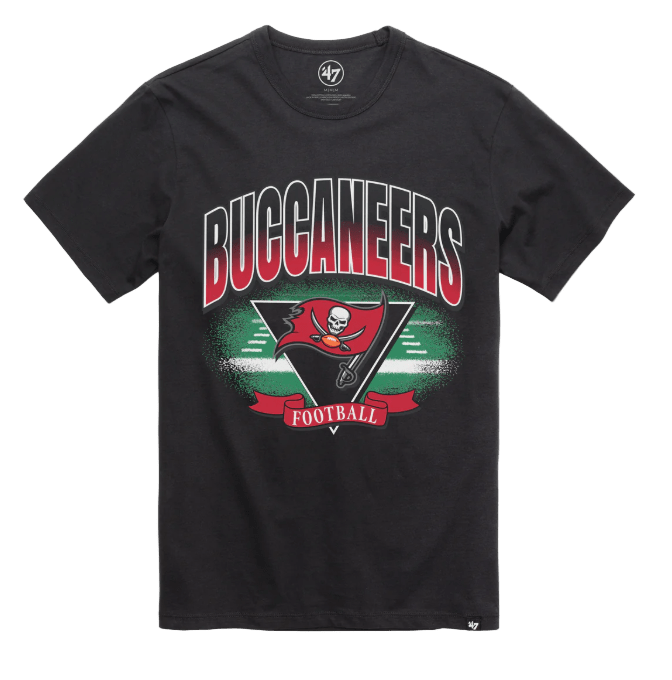 Adult Tampa Bay Buccaneers '47 Brand Black Arena Fade Franklin T Shirt - Men's