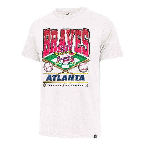 47 Brand Shirts Atlanta Braves '47 Brand Cooperstown White Wash Field T Shirt - Men's