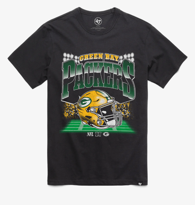 47 Brand Shirts Green Bay Packers '47 Brand Black Blindside Franklin T Shirt - Men's