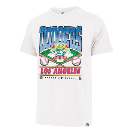 47 Brand Shirts Los Angeles Dodgers '47 Brand Cooperstown White Wash Field T Shirt - Men's