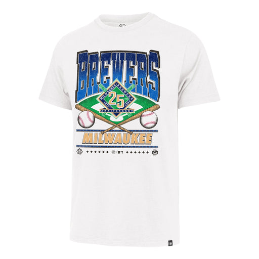 Milwaukee Brewers '47 Brand Cooperstown White Wash Field T Shirt - Men's