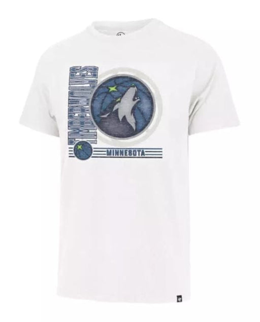 47 Brand Shirts Minnesota Timberwolves '47 Brand White Wash Logo T Shirt - Men's
