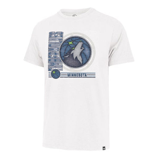 Minnesota Timberwolves '47 Brand White Wash Logo T Shirt - Men's