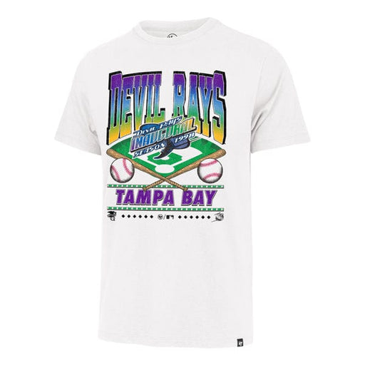 Tampa Bay Rays '47 Brand Cooperstown White Wash Field T Shirt - Men's