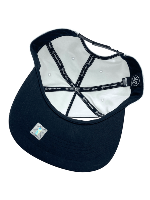 Adult Minnesota Timberwolves '47 White/Black Team Logo Hitch Adjustable Snapback Hat - Men's