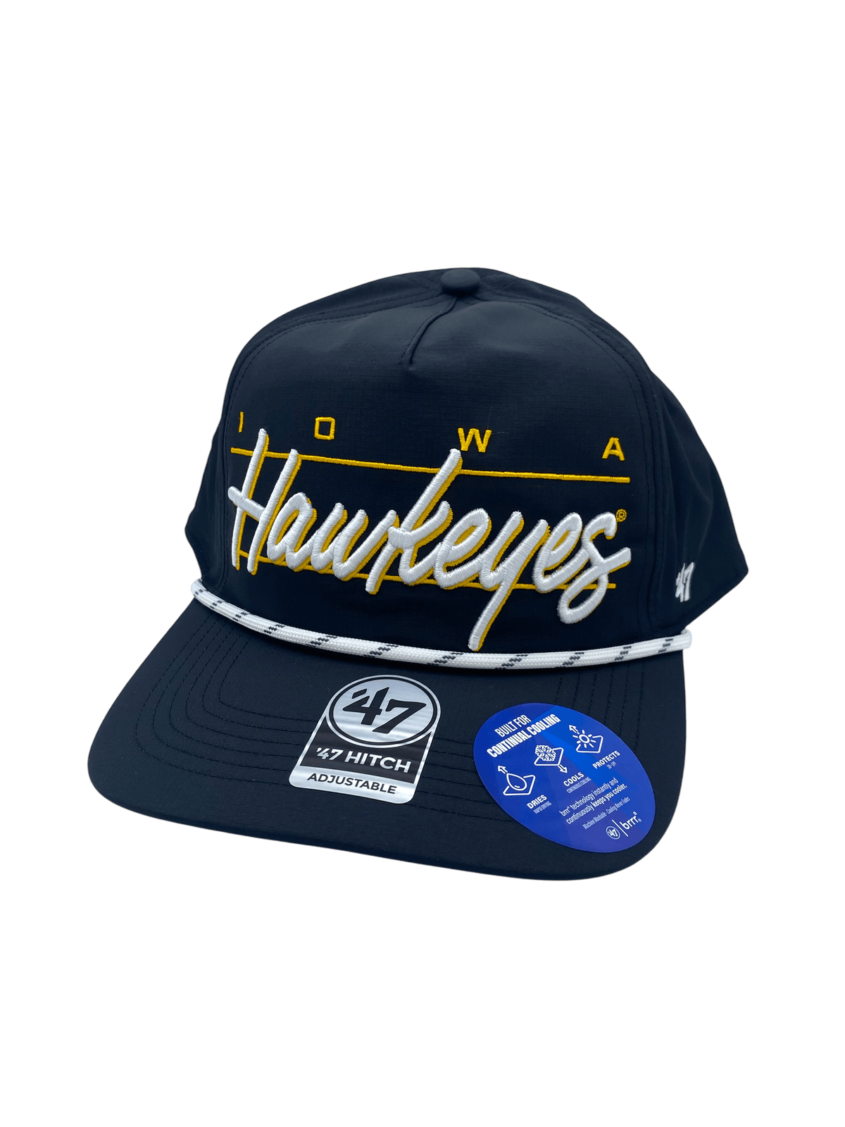 Adult Iowa Hawkeyes '47 Black Condor Hitch Adjustable Snapback Hat M