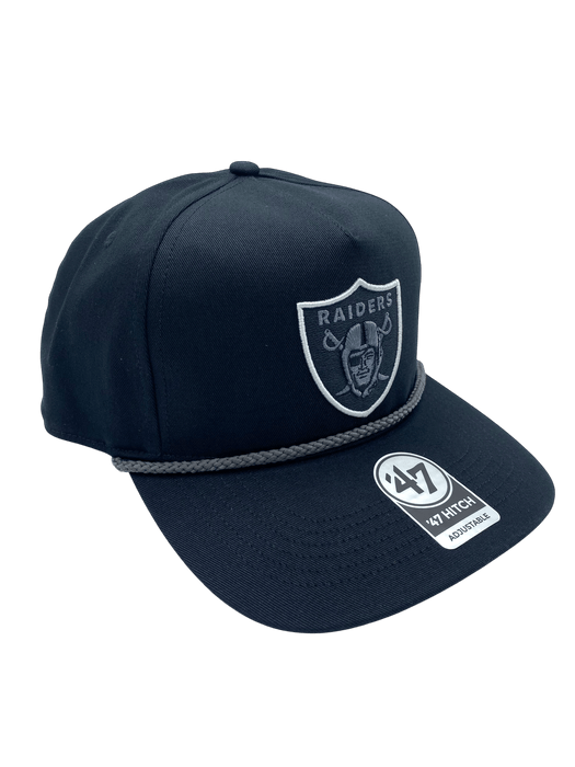 Adult Las Vegas Raiders '47 Black Team Logo Rope Hitch Adjustable Snapback Hat - Men's