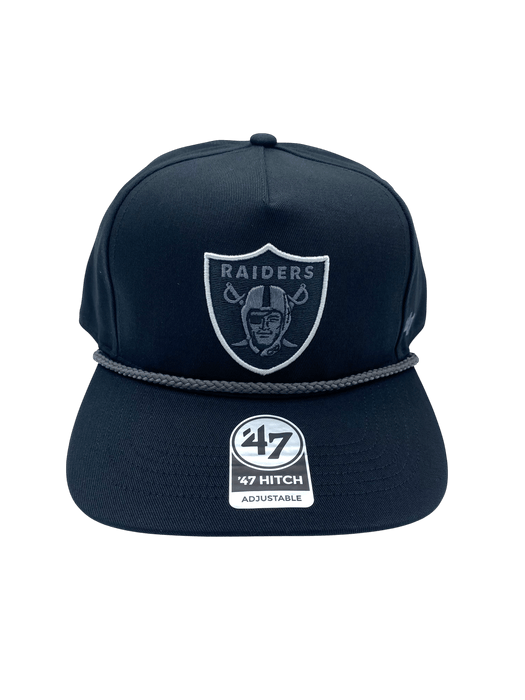 Adult Las Vegas Raiders '47 Black Team Logo Rope Hitch Adjustable Snapback Hat - Men's