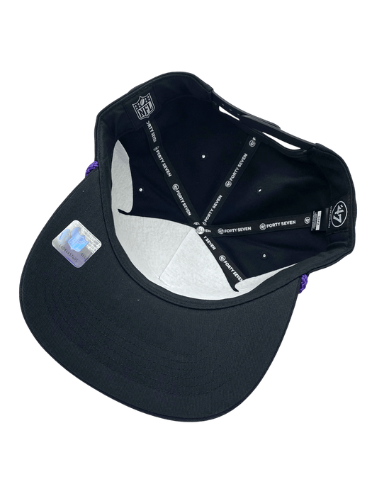 Adult Minnesota Vikings '47 Black Team Logo Rope Hitch Adjustable Snapback Hat - Men's
