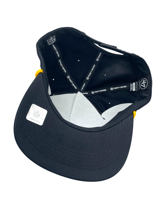 Adult Pittsburgh Steelers '47 Black Team Logo Rope Hitch Adjustable Snapback Hat - Men's