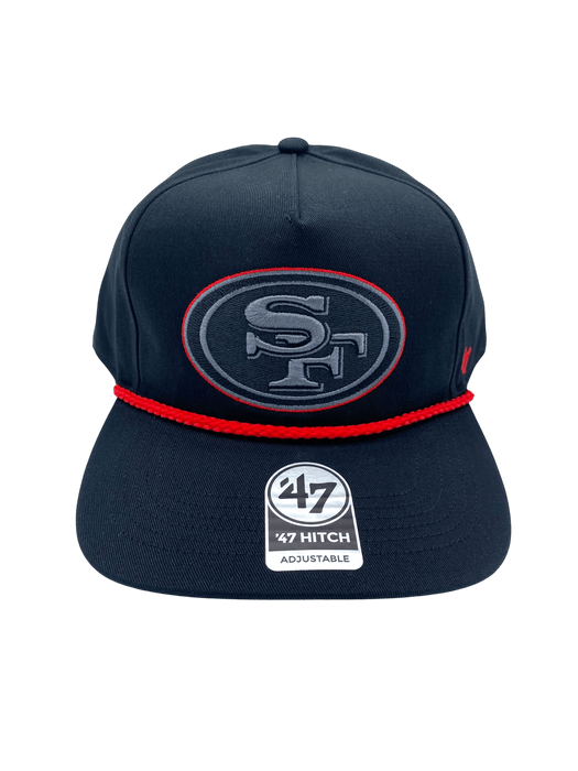 Adult San Francisco 49ers '47 Black Team Logo Rope Hitch Adjustable Snapback Hat - Men's