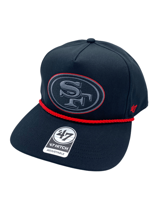 Adult San Francisco 49ers '47 Black Team Logo Rope Hitch Adjustable Snapback Hat - Men's