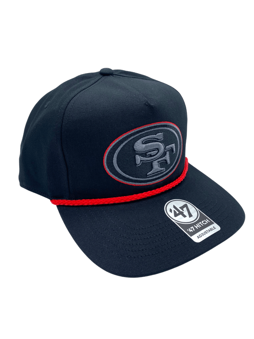 Adult San Francisco 49ers '47 Black Team Logo Rope Hitch Adjustable Snapback Hat - Men's