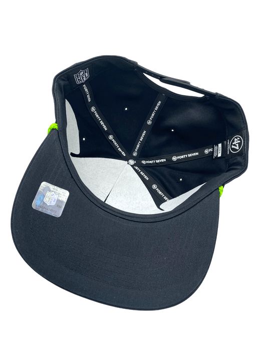 Adult Seattle Seahawks '47 Black Team Logo Rope Hitch Adjustable Snapback Hat - Men's