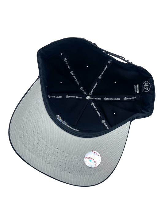 Adult Tampa Bay Rays '47 Black Cooperstown Team Logo Hitch Adjustable Snapback Hat - Men's