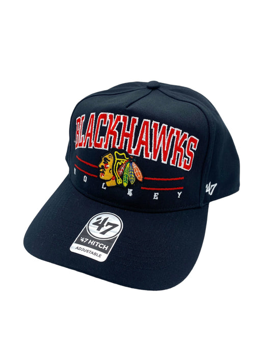 Chicago Blackhawks '47 Black Roscoe Hitch Adjustable Snapback Hat