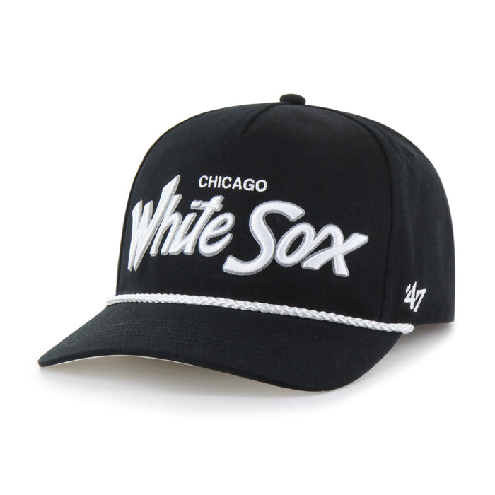 47 Brand Snapback Hat OSFM / Black Chicago White Sox '47 Crosstown Script Hitch Black Adjustable Snapback Hat