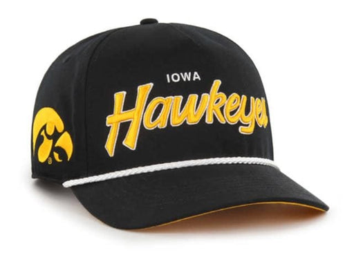 47 Brand Snapback Hat OSFM / Black Iowa Hawkeyes '47 Crosstown Script Hitch Black Adjustable Snapback Hat