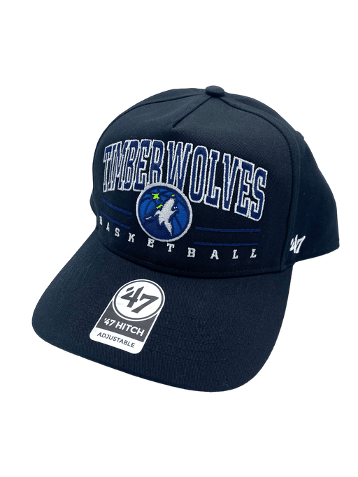 47 Brand Snapback Hat OSFM / Black Minnesota Timberwolves '47 Black Roscoe Hitch Adjustable Snapback Hat