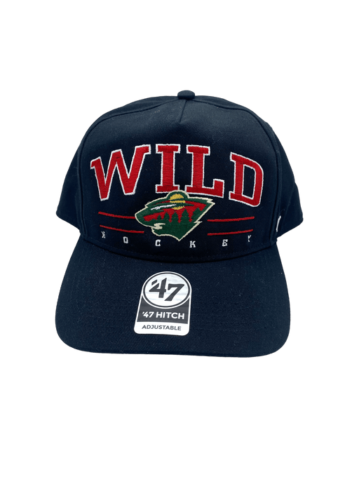 Minnesota Wild '47 Black Roscoe Hitch Adjustable Snapback Hat
