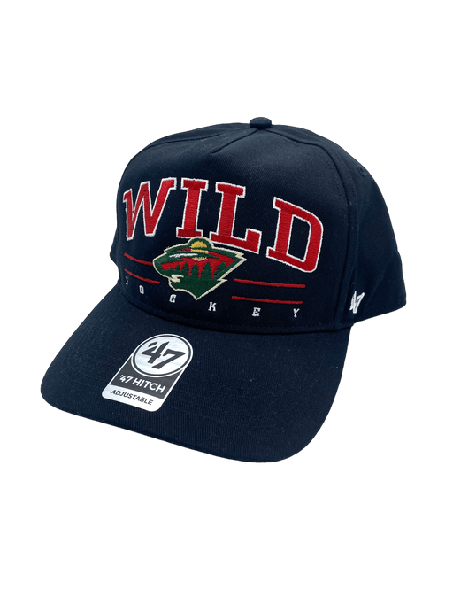 Minnesota Wild '47 Black Roscoe Hitch Adjustable Snapback Hat